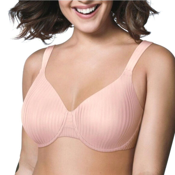 Playtex Perfectly Smooth Pink Pirouhette T Shirt Bra 44D Seamless Underwire NEW - Picture 1 of 11